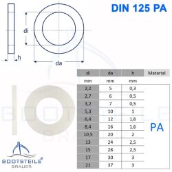 100 Unterlegscheiben DIN 125 Form B Edelstahl A2 17 mm für M16