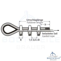 Drahtseilklemme ähnl. DIN 741, hohe Form - Edelstahl A4 (AISI 316)
