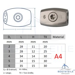 Eiform-Drahtseilklemme - Edelstahl V4A