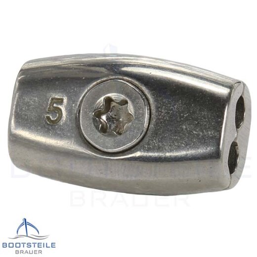 Serre câble forme oeuf 5 mm - Acier Inoxydable V4A