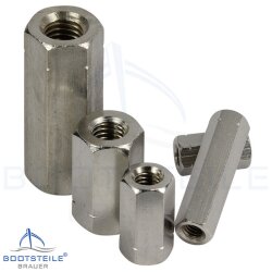 Coupling nuts hexagon M8 x 40 (SW13) - Stainless steel V2A