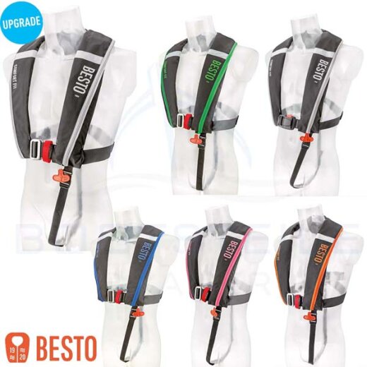 BESTO Rettungsweste COMFORT FIT 180N automatisch mit Lifebelt Lifejacket 3D Heck