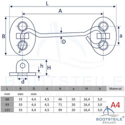 Kabinenhaken - Edelstahl V4A