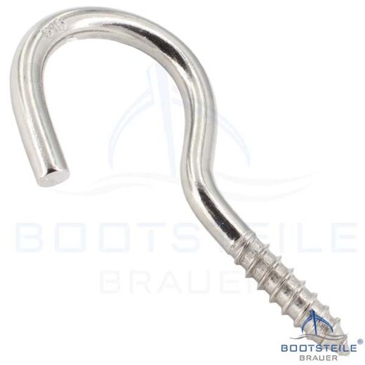 Screw hook with wood thread - Stainless steel V4A