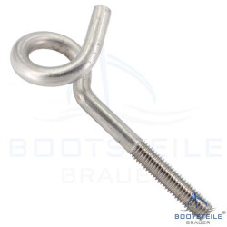 Curl hook 8,8x120 mm with metric tread M10 - stainless steel A2