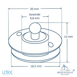 LOXX Partie inférieure pour tissu, rondelle standard - 100% acier inoxydable