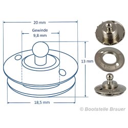 LOXX Partie inférieure pour tissu, rondelle standard - 100% acier inoxydable
