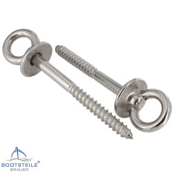 Eye bolt with plate and wood thread - Stainless steel V4A