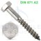 Sechskant Holzschrauben DIN 571 - 16 x 50 mm - Edelstahl A2 (AISI 304)