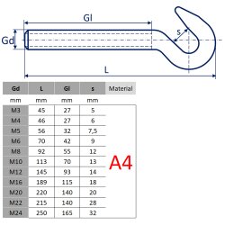 Hook screw with right thread 9162R - stainless steel A4 (AISI 316)