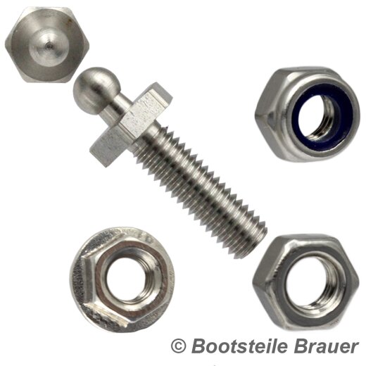 LOXX Schraube M5 x 16 mm - Edelstahl AISI 303 mit Mutter M5