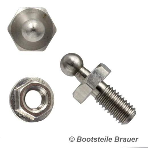 LOXX® screw M5 x 10 mm-Stainless steel AISI 303 with hexagon nut with flange M5 DIN 6923 A2