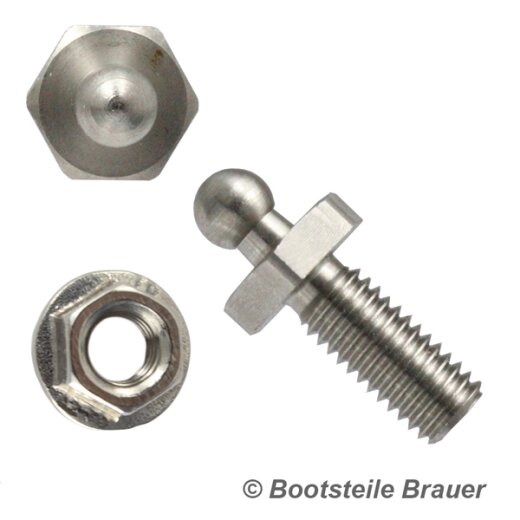LOXX® screw M5 x 12 mm-Stainless steel AISI 303 with hexagon nut with flange M5 DIN 6923 A2