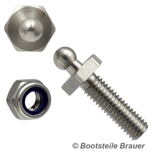 LOXX®  screw M5 x 16 mm-Stainless steel AISI 303 with hexagon nut self-locking M5 DIN 985 A2