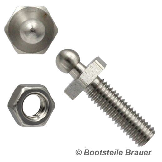 LOXX® screw M5 x 16 mm-Stainless steel AISI 303 with hexagon nut M5 DIN 934 A2