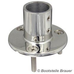 Round rail base 90°, investment casting, polished...