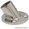 Relingfuss 60° RUND, feingfuss poliert, 25MM - Edelstahl A4 (AISI 316)