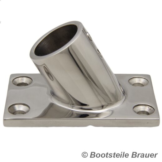 Relingfuss 60° QUADRAT, feinguss poliert 25MM - Edelstahl...
