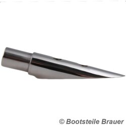 Embout main courante 15° 1/2, lextérieur, Moulage de précision poli 22MM - acier inoxydable AISI 316 / A4