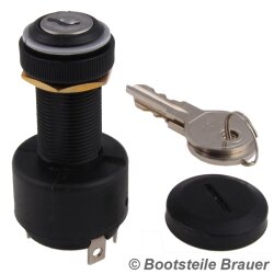 MARINE IGNITION SWITCH with cover, 3 terminals - PLASTIC