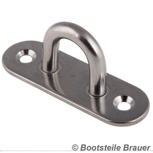 Pontet sur platine ovale 5117 - 8 x 80 mm - acier inoxydable A2 (AISI 304)
